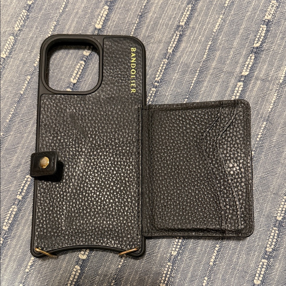 Bandolier Mila mag strip Black Textured Phone Case with Wallet